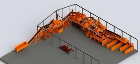 Установка автоматической сортировки отходов и мусора